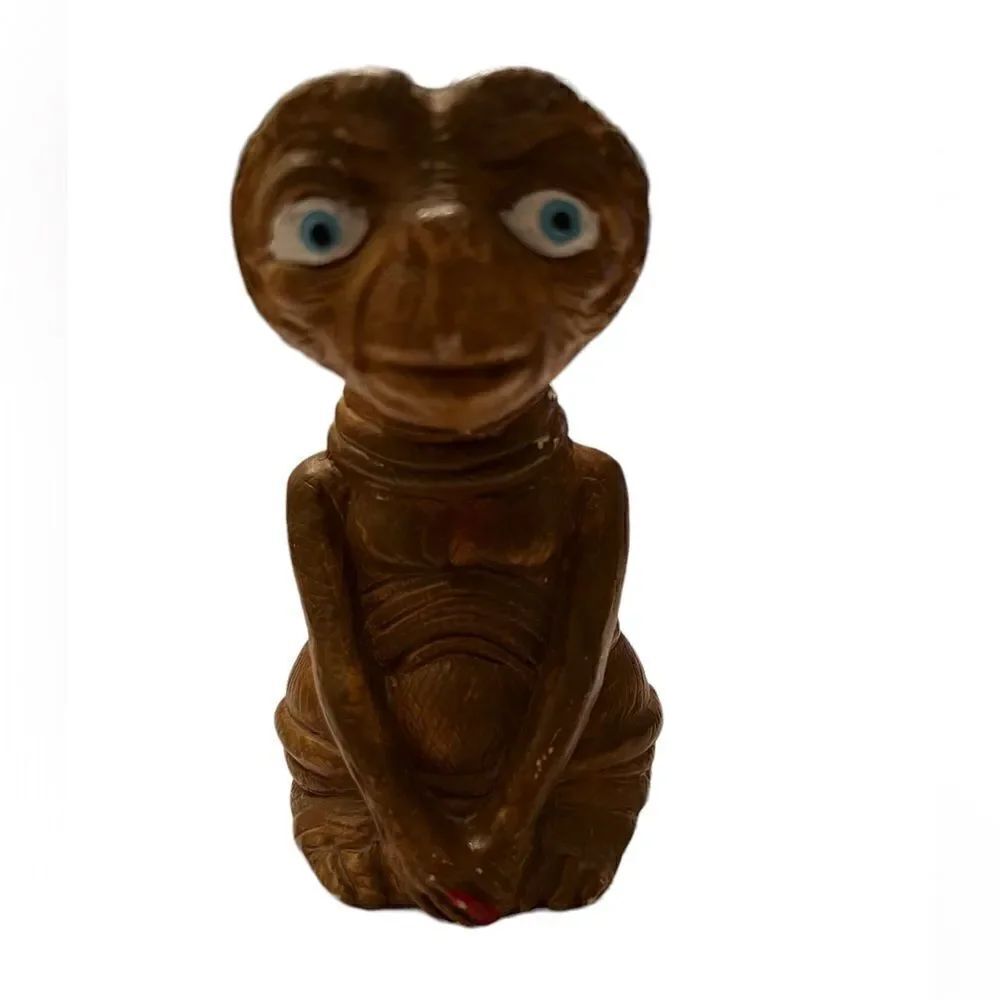 Vintage ET ceramic coin bank neck was broken and repaired no rubber plug GVC